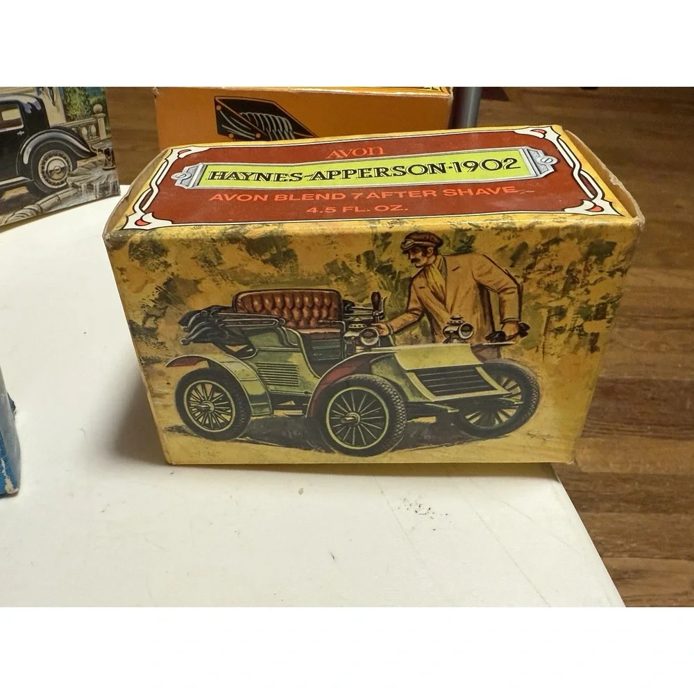 Lot of 4 Vintage AVON After Shave Decanter Bottles Antique Classic Cars w/ Boxes